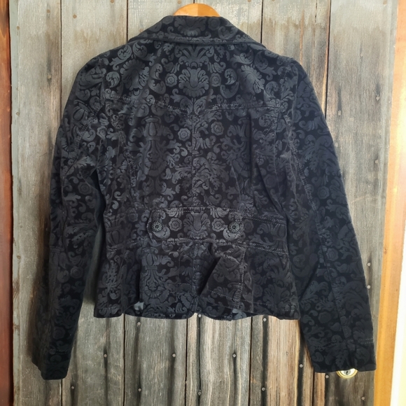 Ann Taylor Loft Black Damask Floral Blazer Jacket Size 6 - Picture 6 of 7